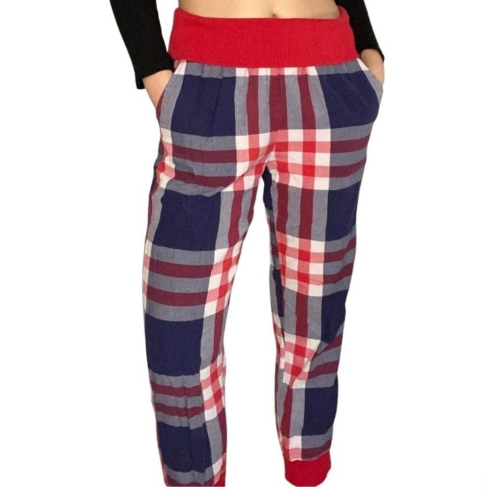 Aerie Plaid Flannel Pajama Pant Folding Waist Band, size medium, NWOT